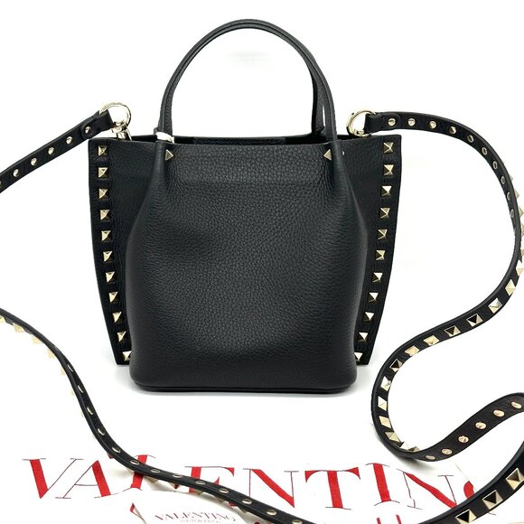 Valentino Garavani Rockstud Studded Small Leather Tote Crossbody Bag - Picture 11 of 16